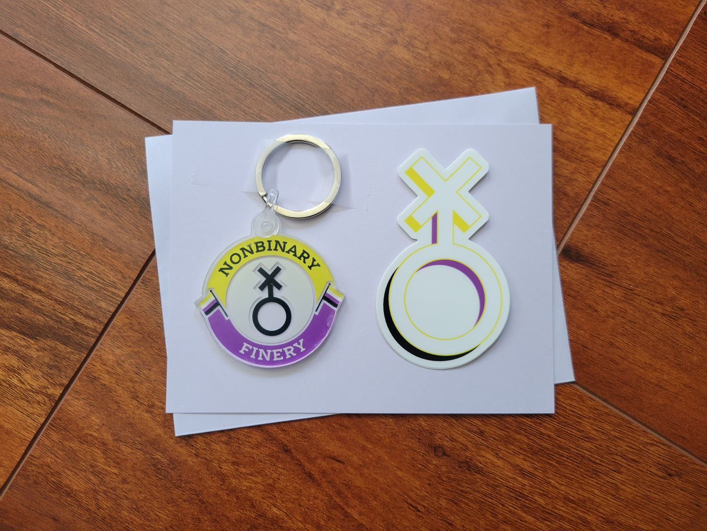 Nonbinary pride symbol sticker