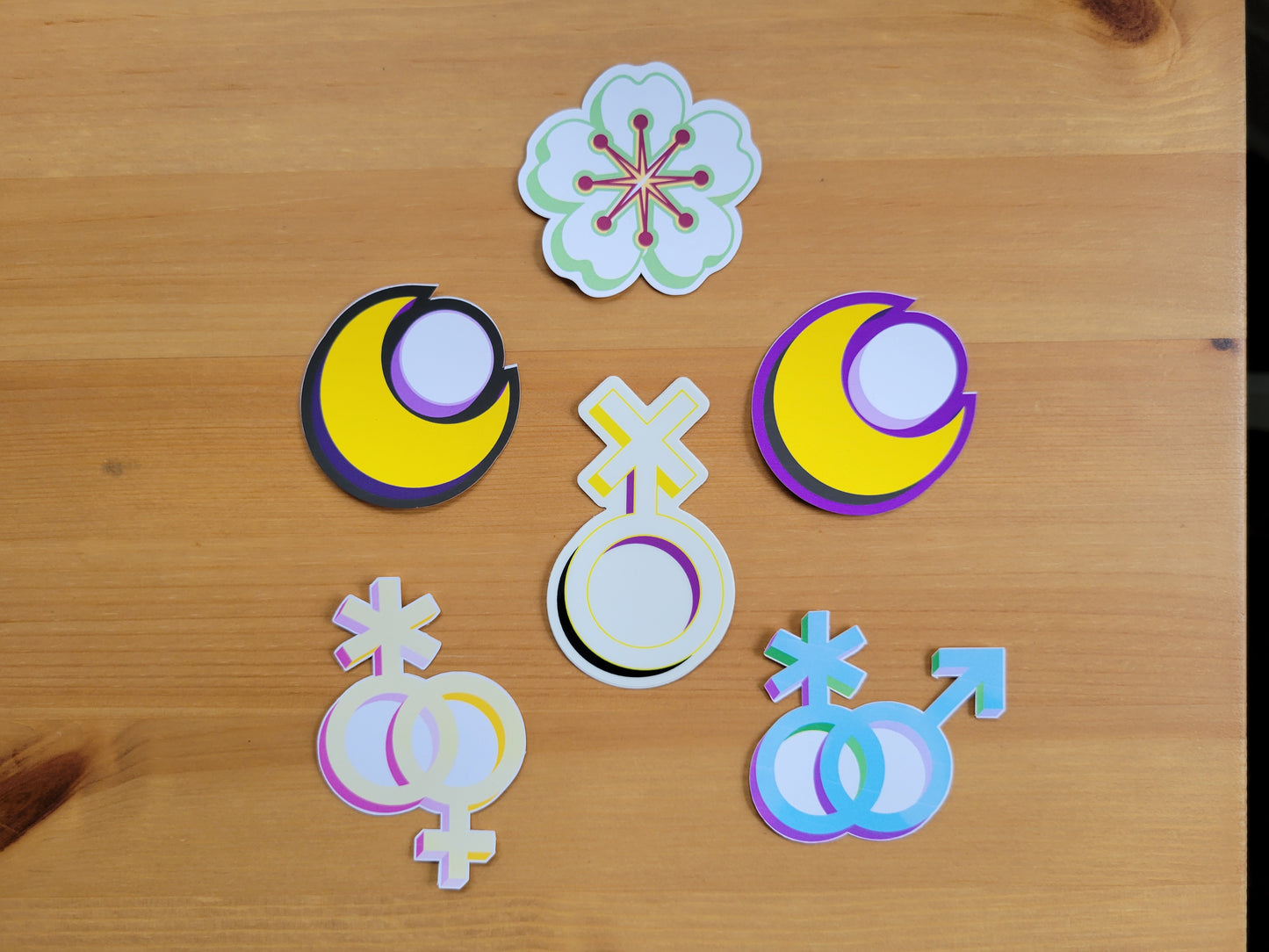 Nonbinary pride symbol sticker