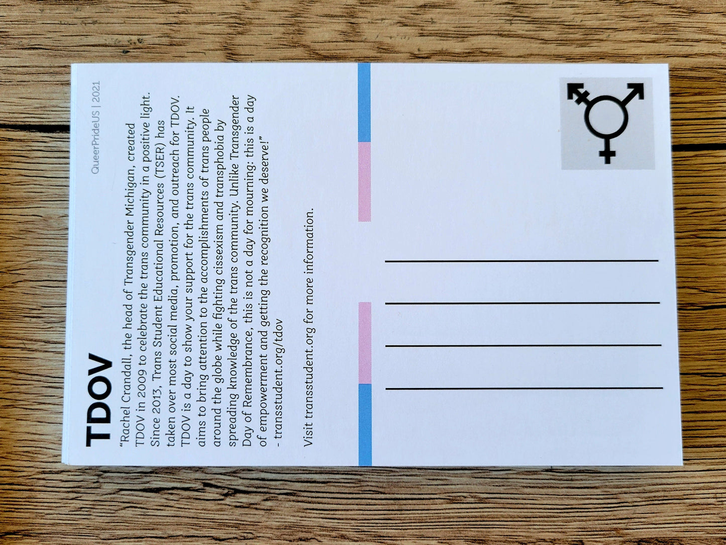 Transgender Day of Visibility postcard