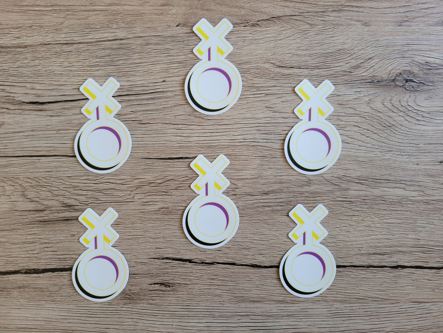 Nonbinary pride symbol sticker