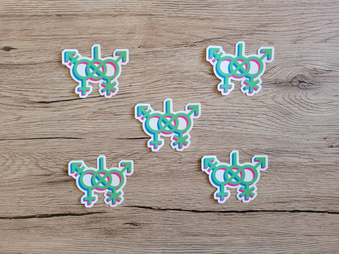 Polysexual pride symbol stickers