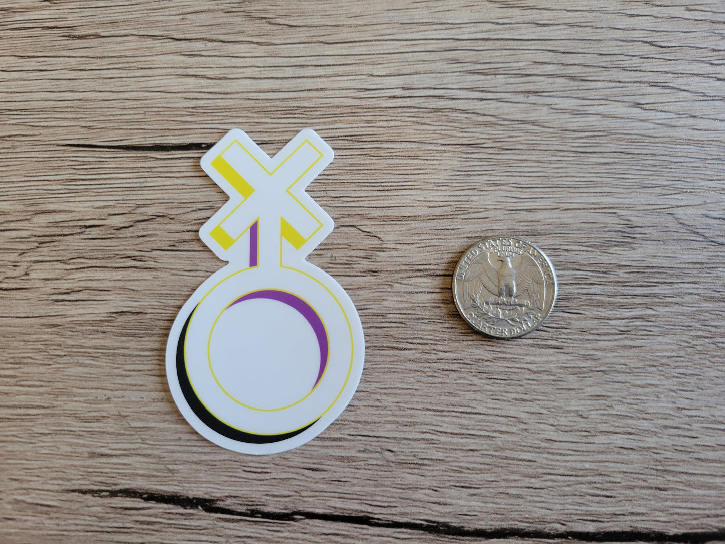 Nonbinary pride symbol sticker