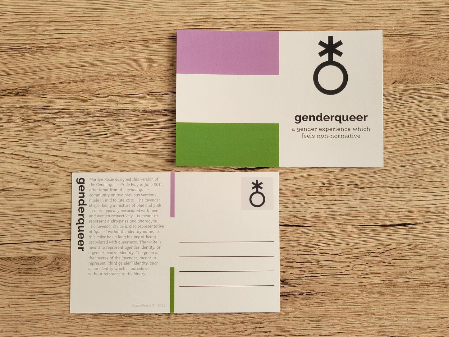 Genderqueer pride postcard