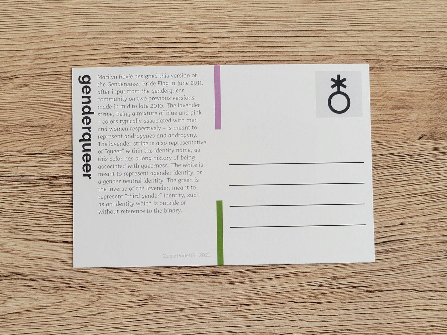 Genderqueer pride postcard