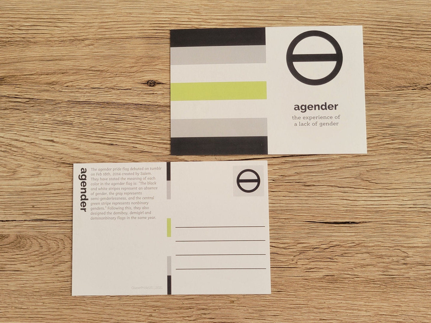 Agender pride postcard