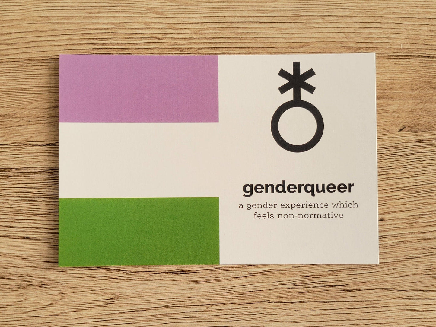 Genderqueer pride postcard