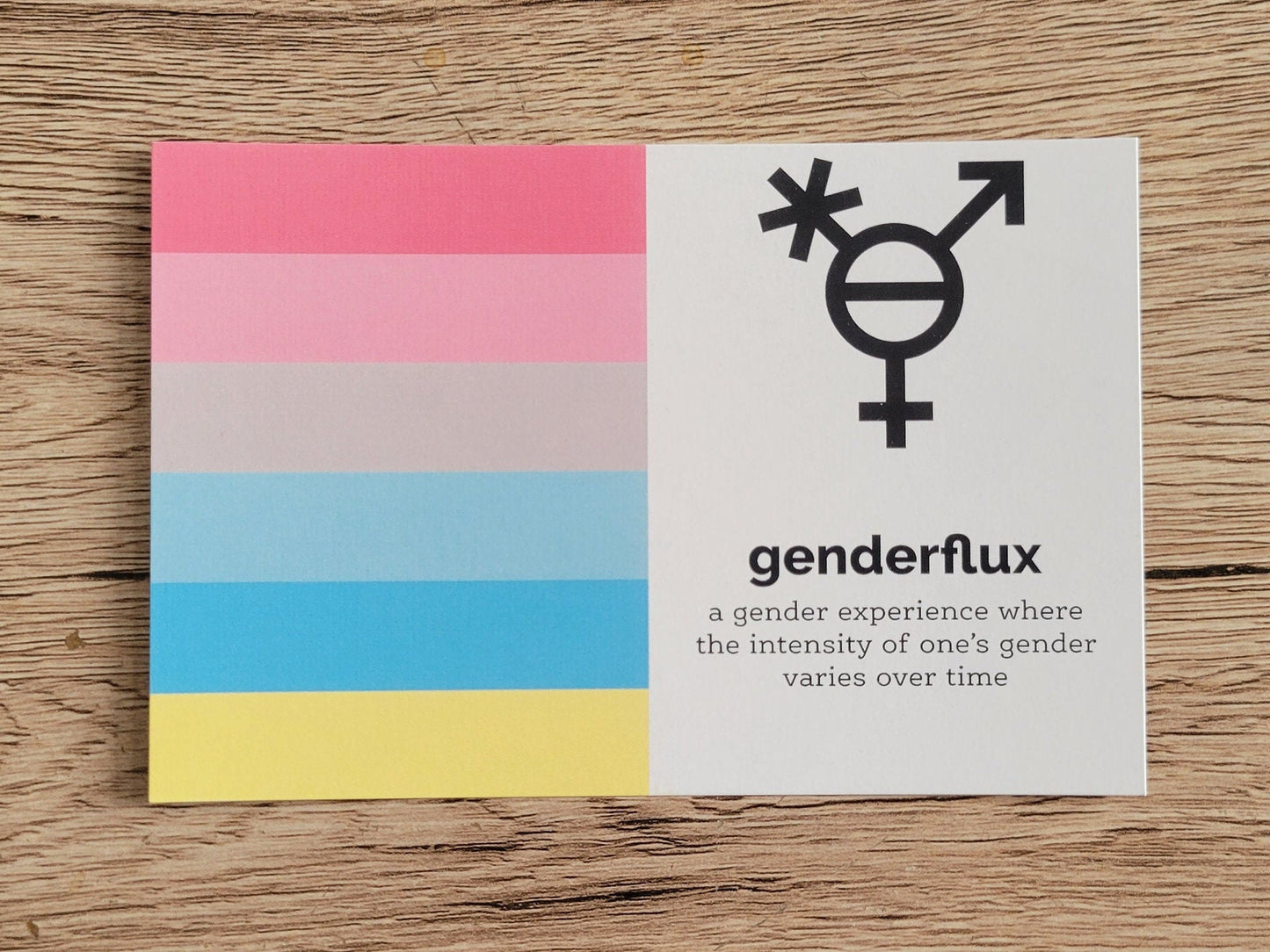 Genderflux pride postcard