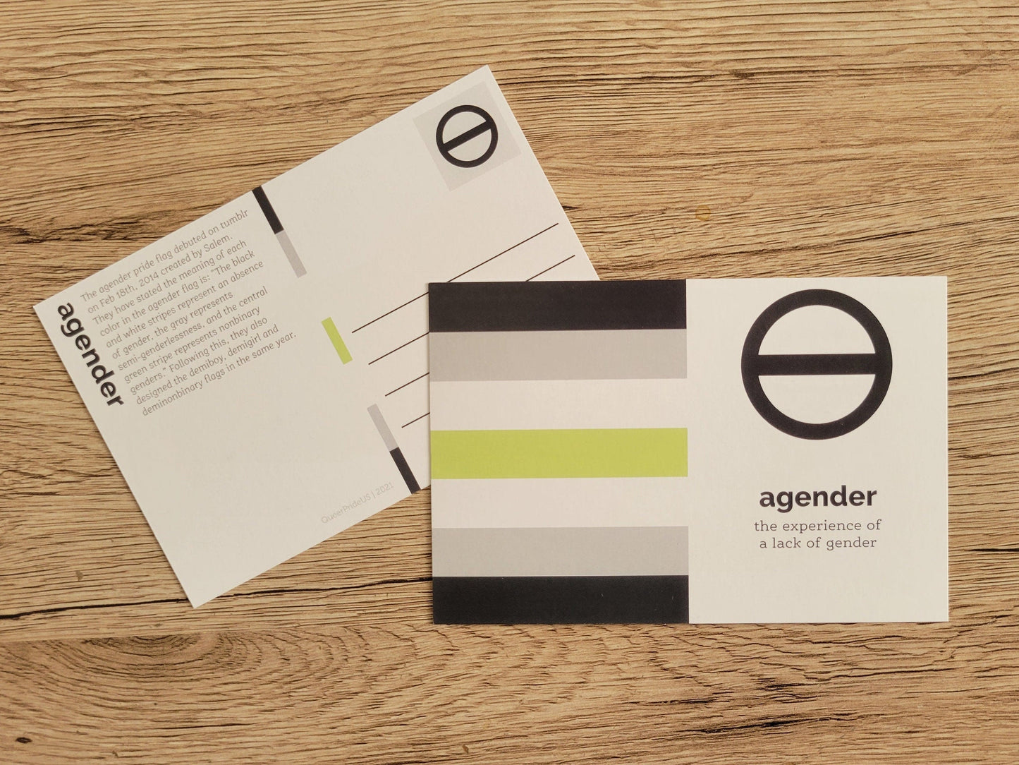 Agender pride postcard
