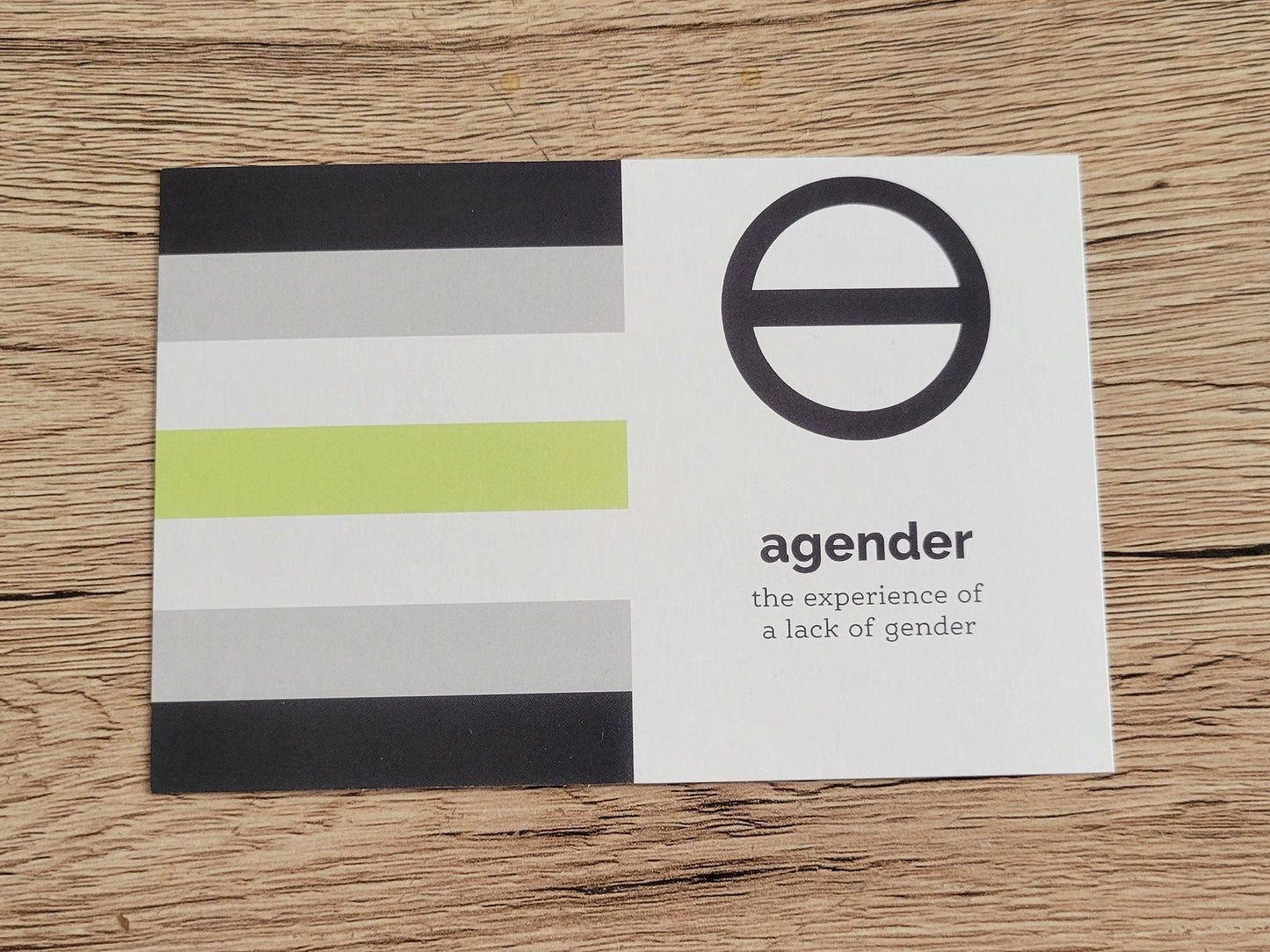 Agender pride postcard