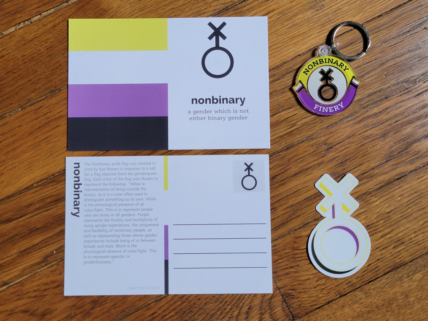 Nonbinary pride symbol sticker