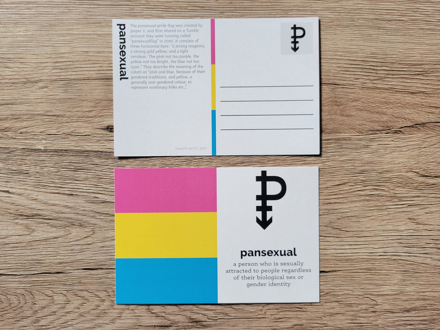 Pansexual pride postcard