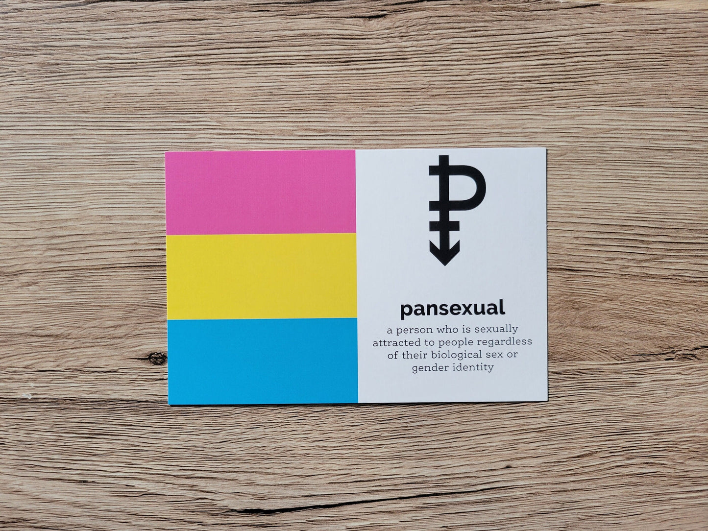 Pansexual pride postcard
