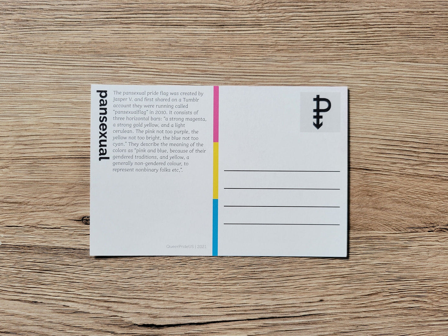 Pansexual pride postcard