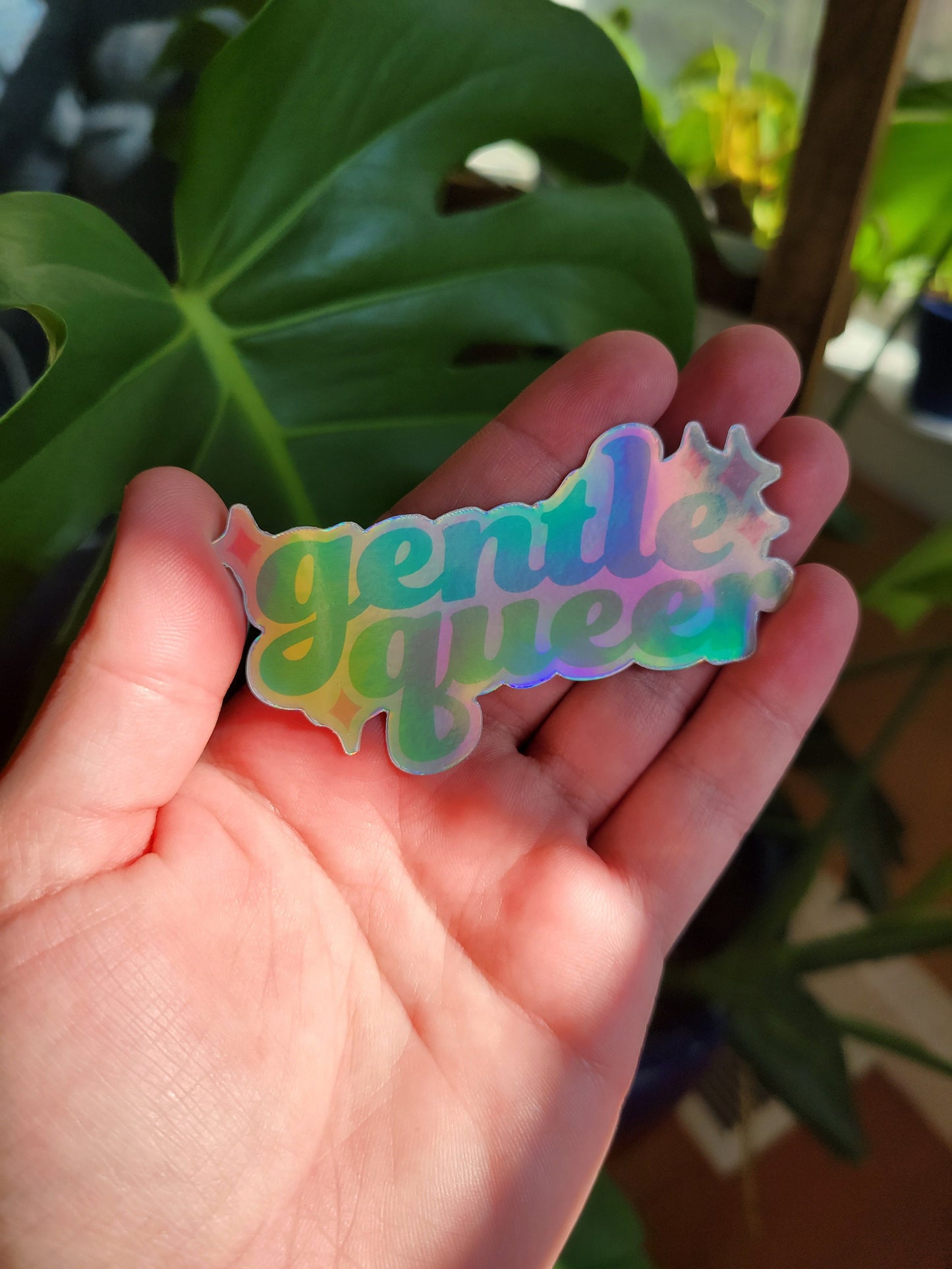 Gentle Queer holographic sticker
