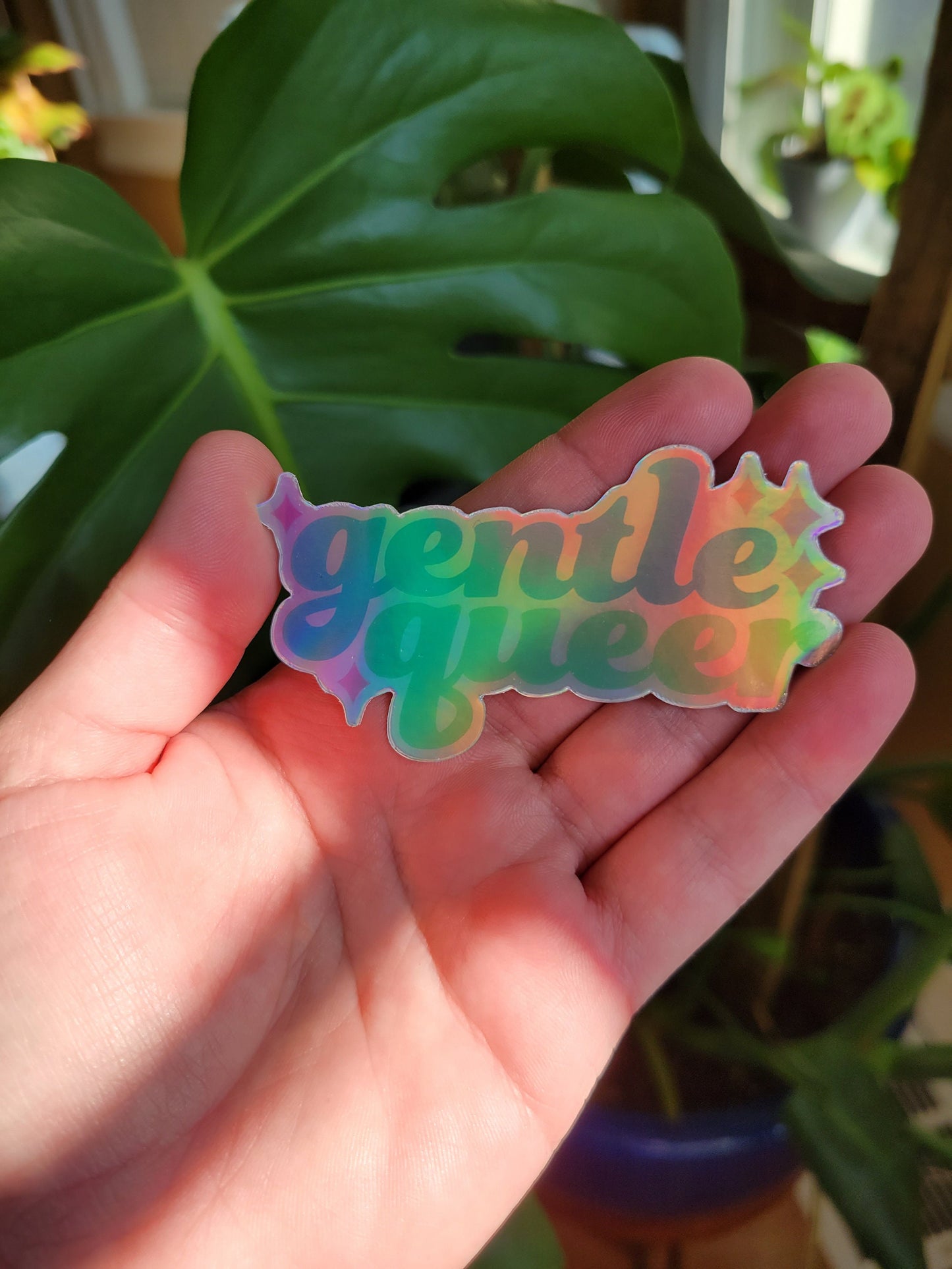 Gentle Queer holographic sticker