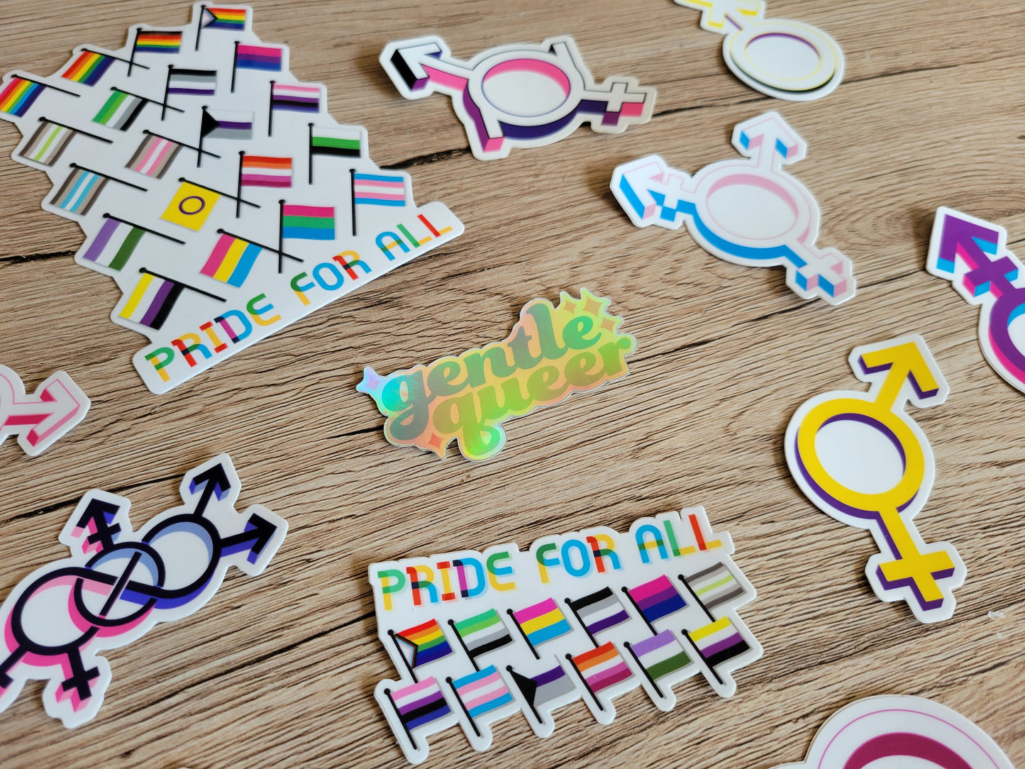 Gentle Queer holographic sticker
