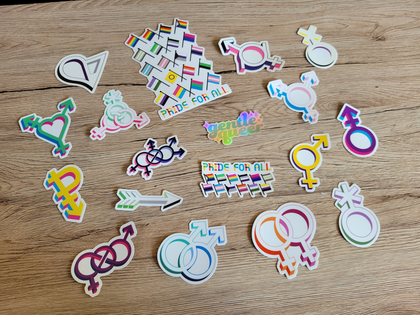 Gentle Queer holographic sticker