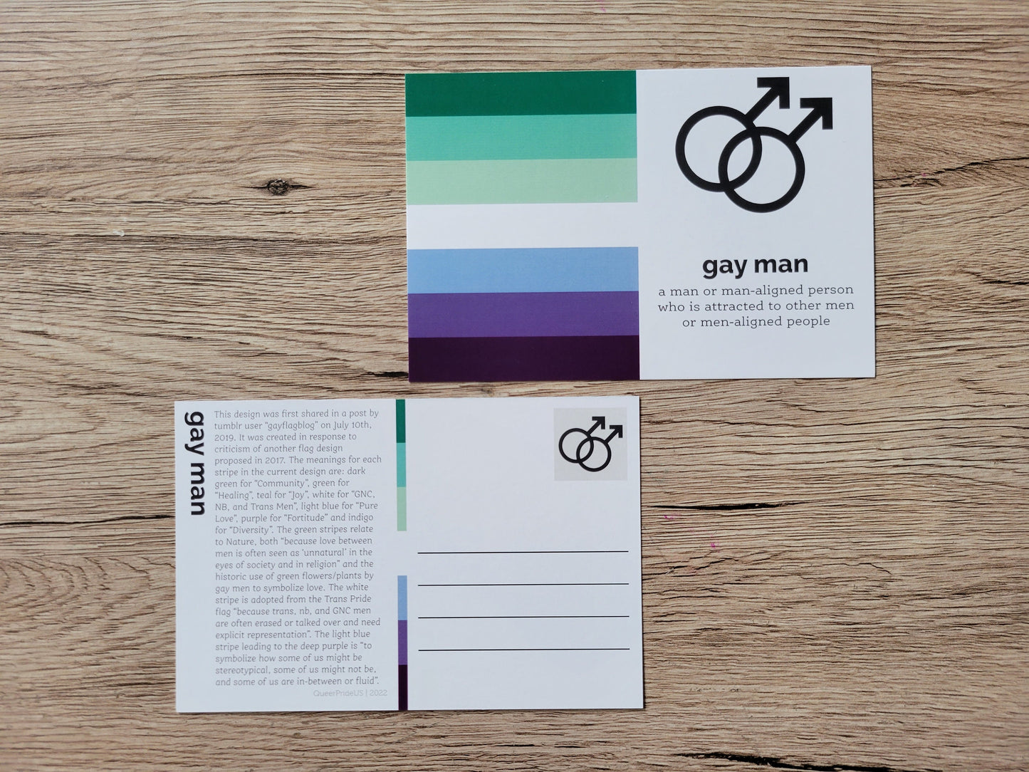 Gay man pride postcard