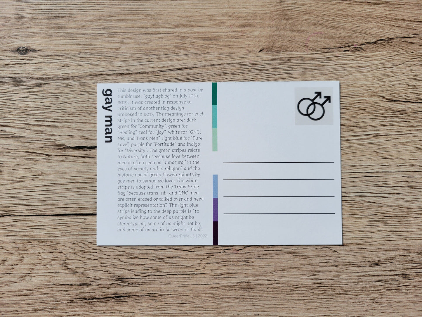 Gay man pride postcard