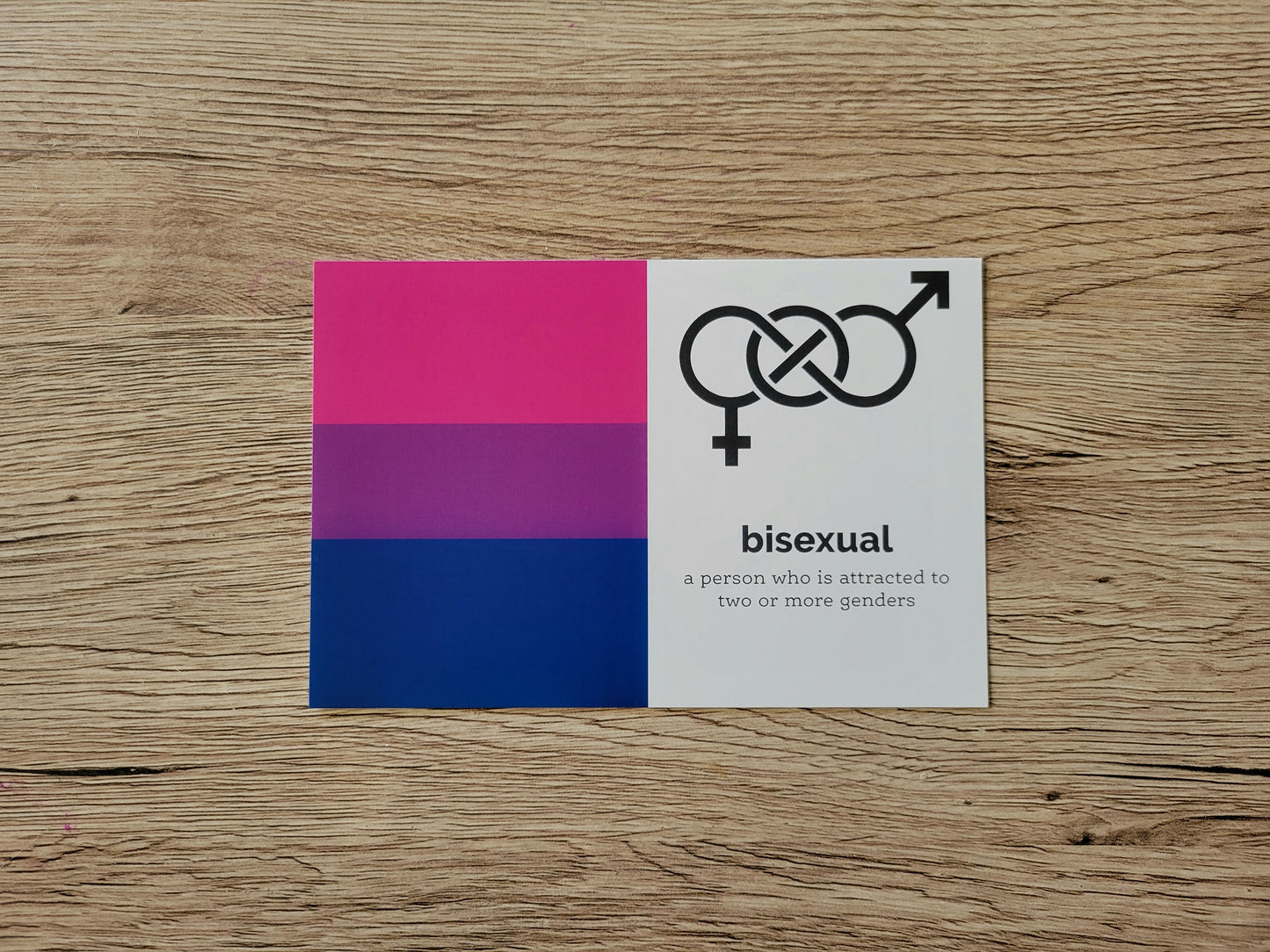 Bisexual pride postcard