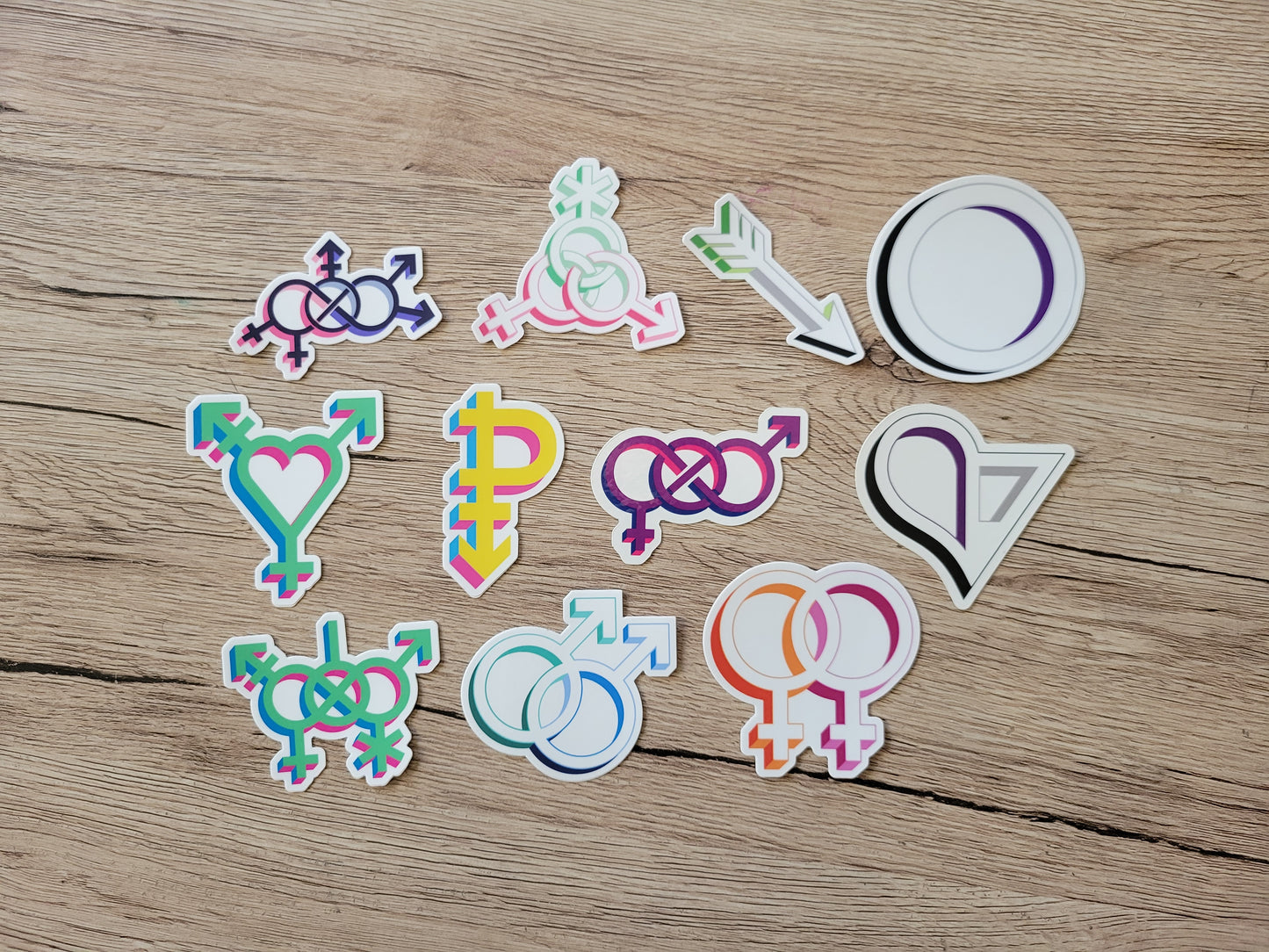 Bisexual pride symbol stickers