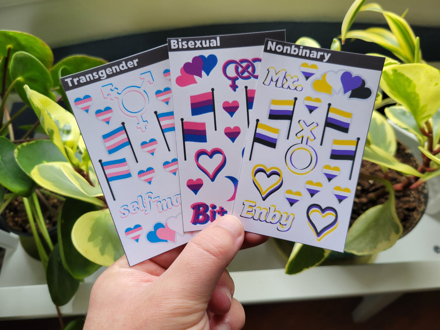 Nonbinary pride mini sticker sheet