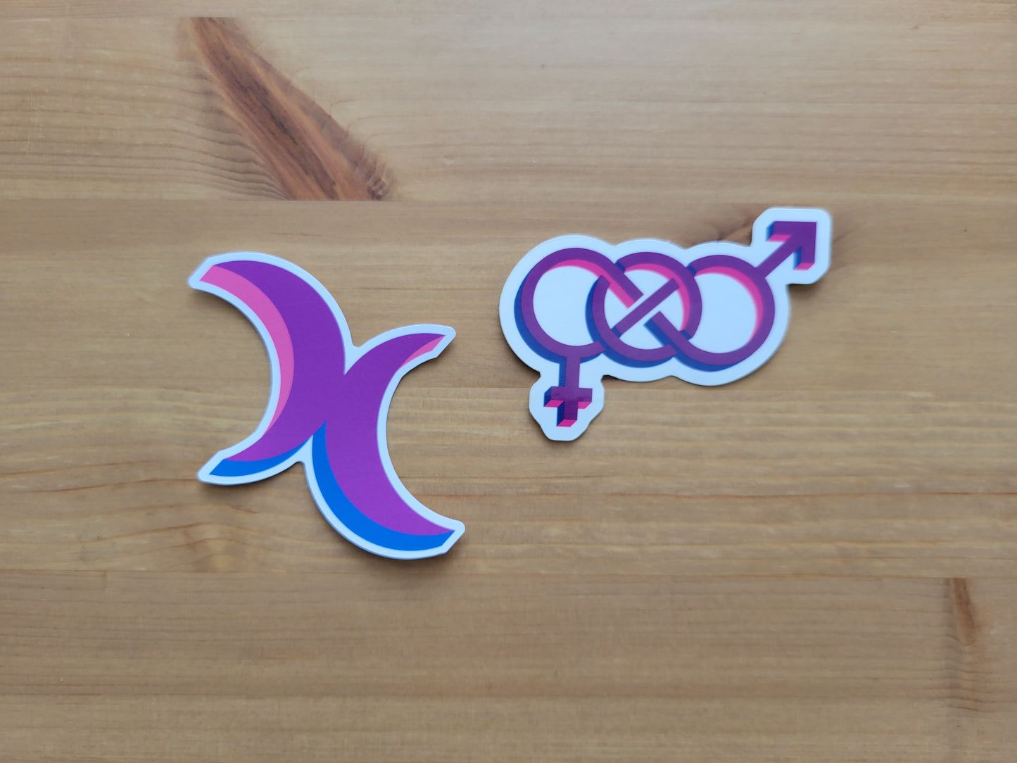 Bisexual pride symbol stickers