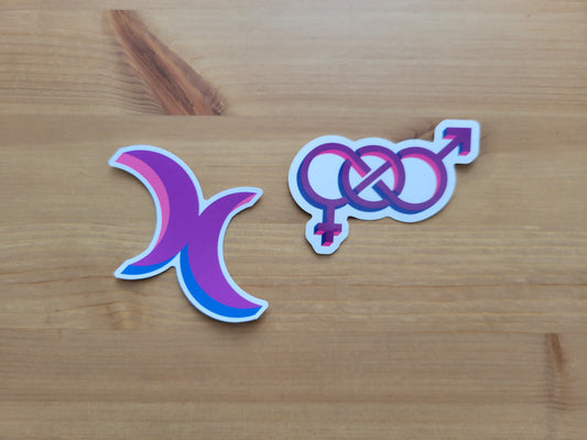 Bisexual pride symbol stickers