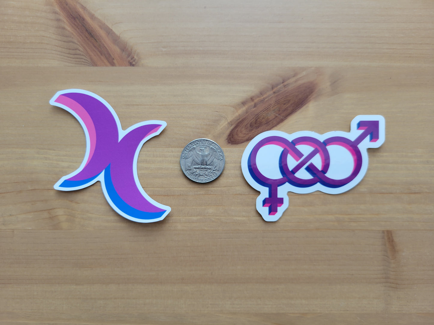 Bisexual pride symbol stickers