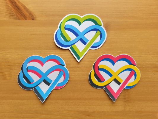 Polyamorous pride symbol stickers