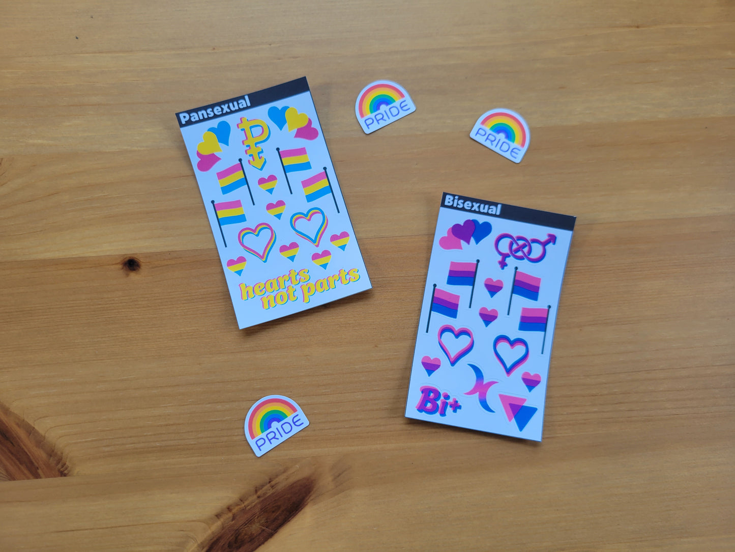 Pansexual pride mini sticker sheet