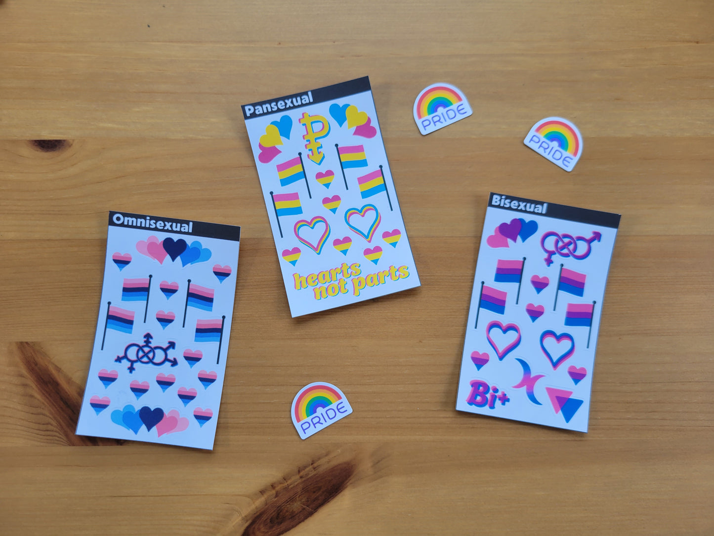 Pansexual pride mini sticker sheet