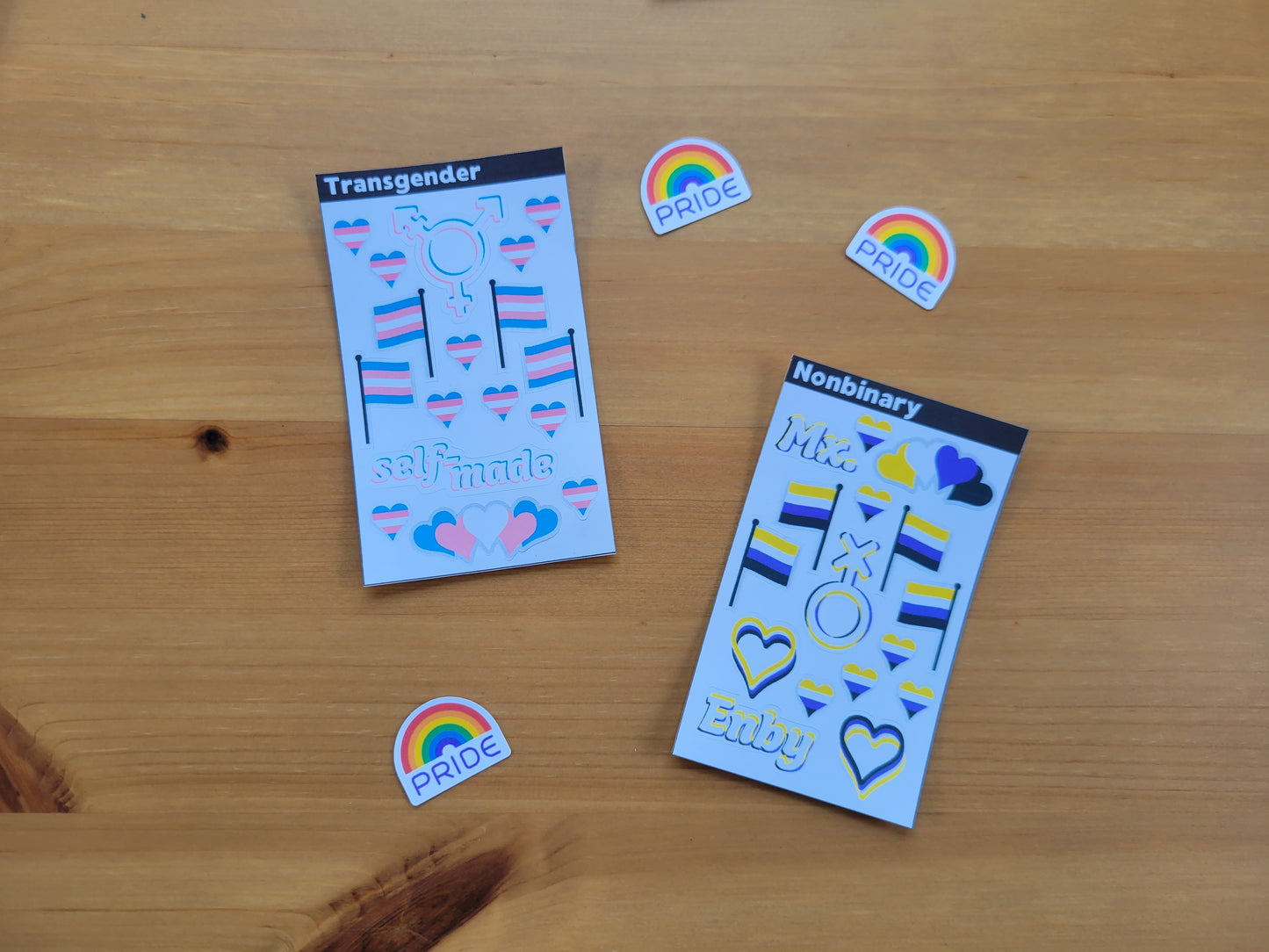 Transgender pride mini sticker sheet