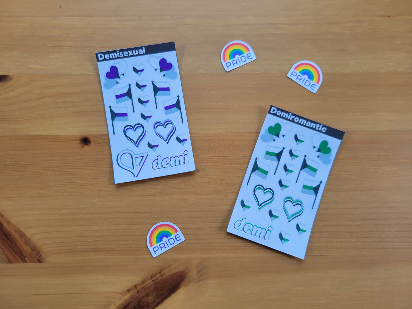 Demiromantic pride mini sticker sheet