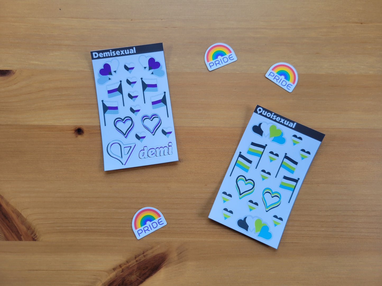 Demisexual pride mini sticker sheet