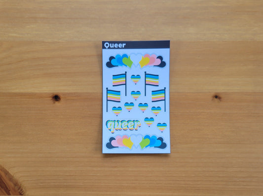 Queer pride mini sticker sheet