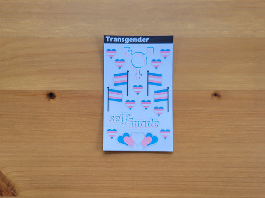 Transgender pride mini sticker sheet