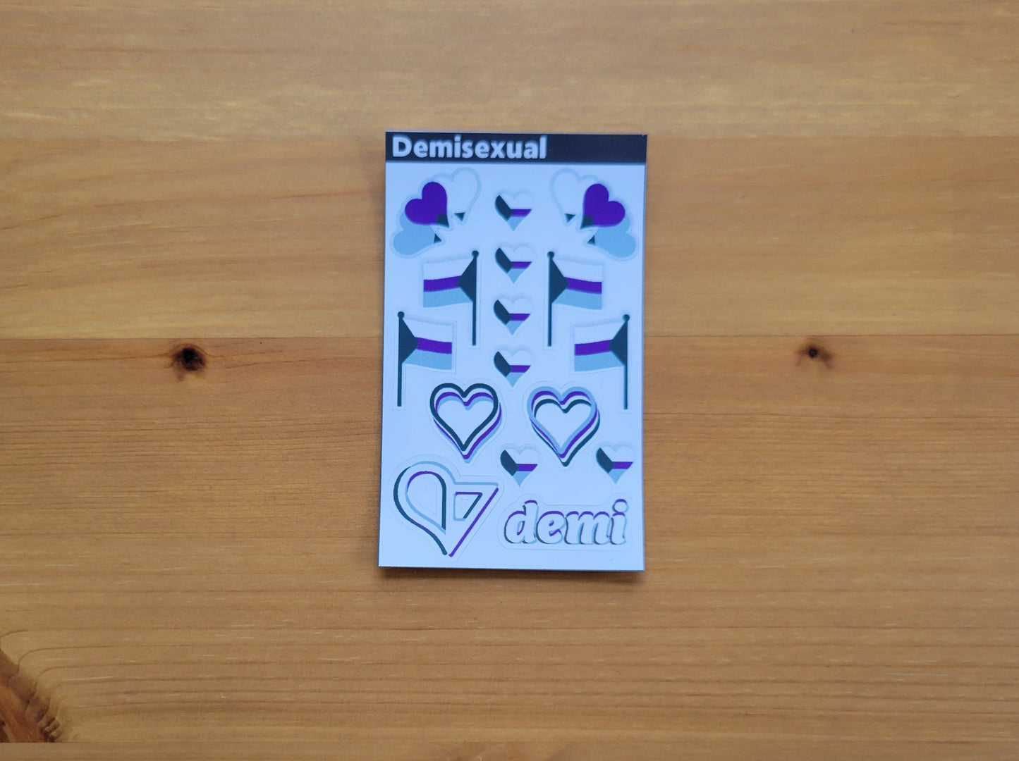 Demisexual pride mini sticker sheet