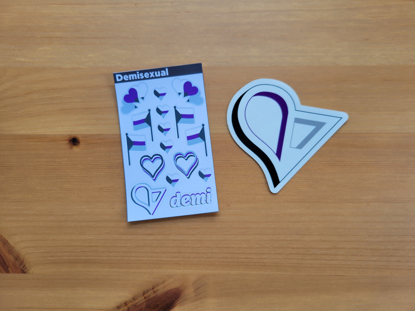 Demisexual pride mini sticker sheet