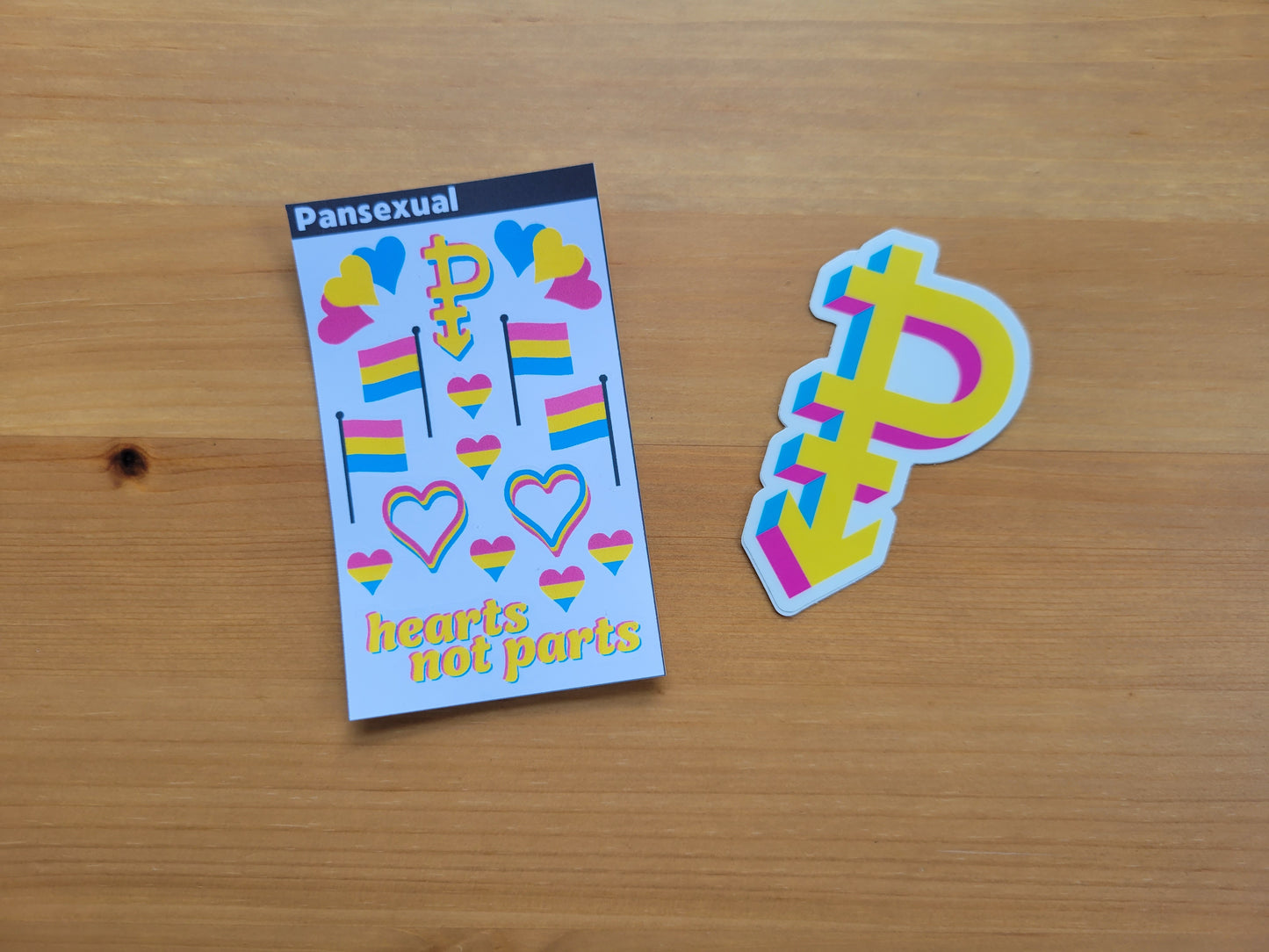 Pansexual pride mini sticker sheet