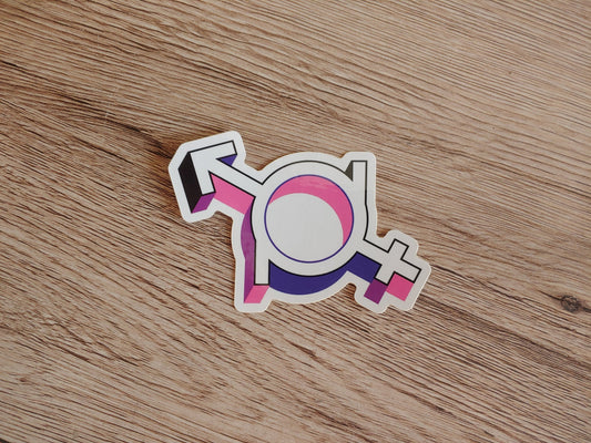 Genderfluid pride symbol stickers