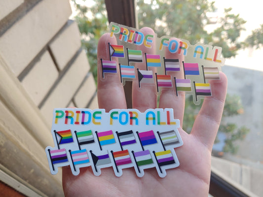Pride For All - 12 flags sticker