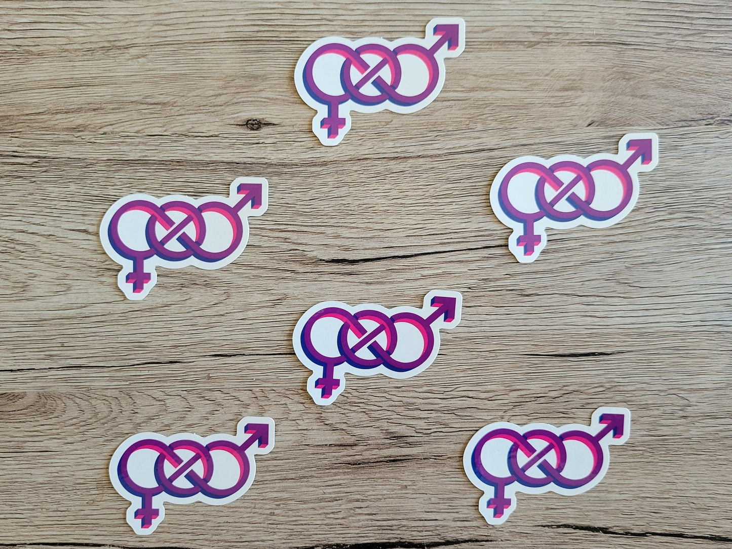 Bisexual pride symbol stickers