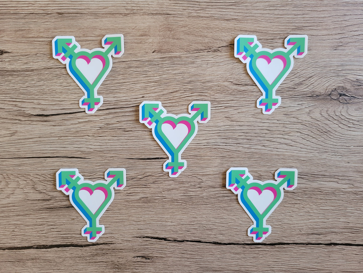 Polysexual pride symbol stickers