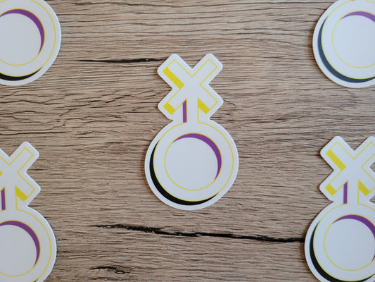 Nonbinary pride symbol sticker