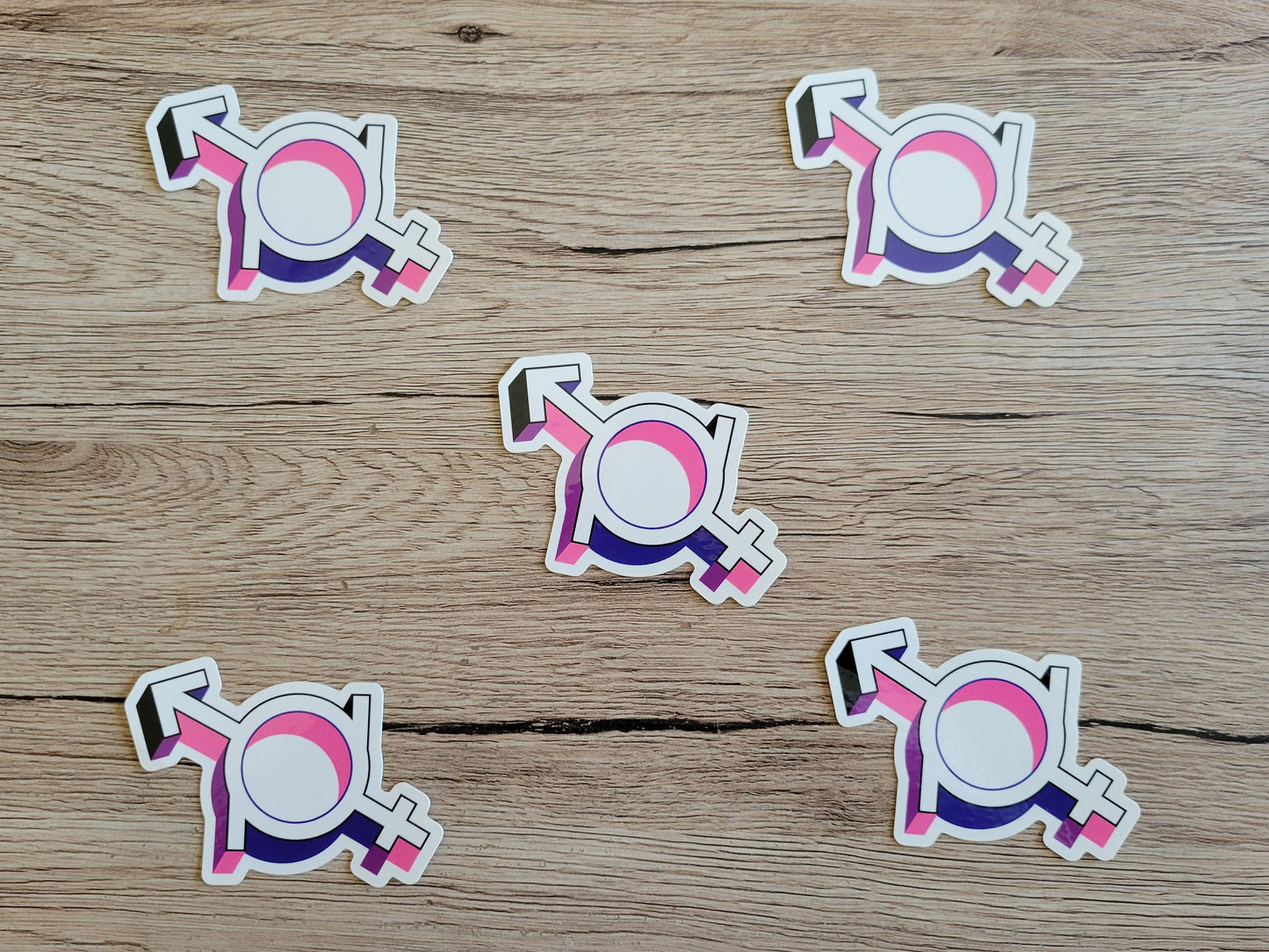 Genderfluid pride symbol stickers