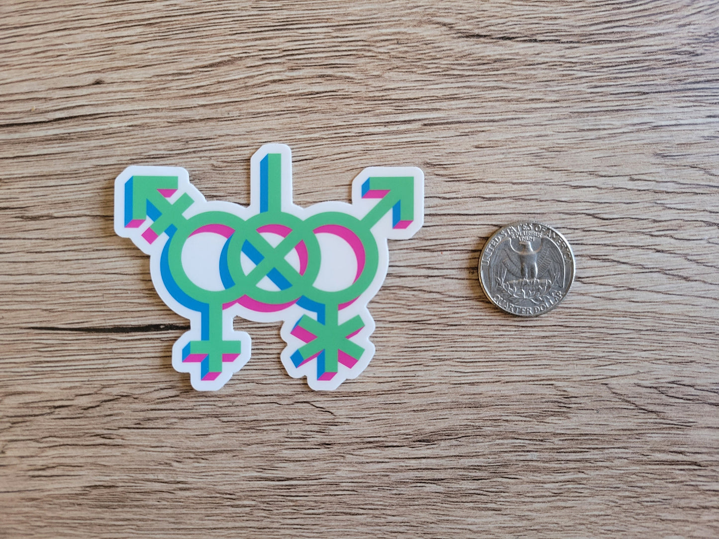 Polysexual pride symbol stickers