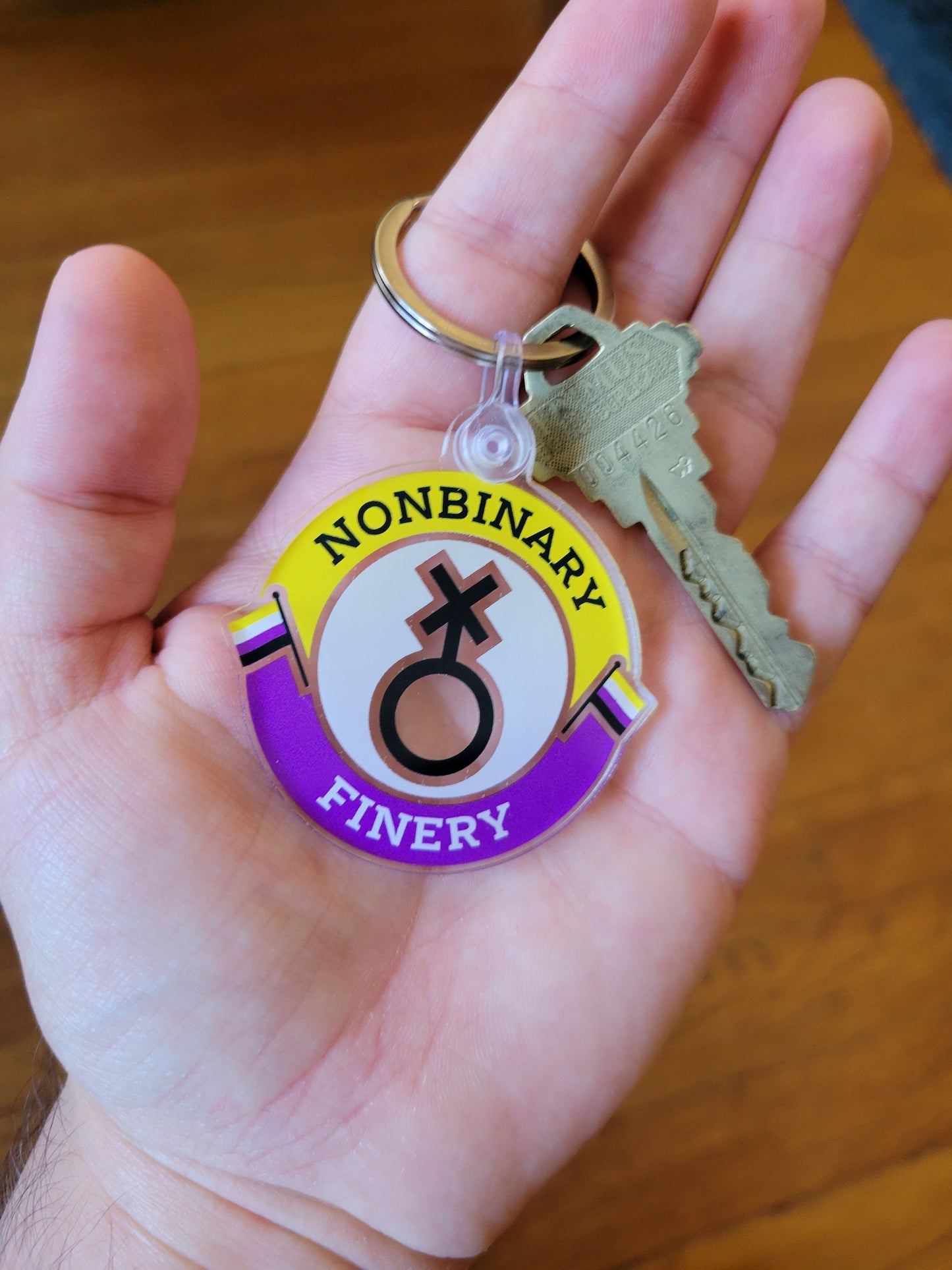 Nonbinary Finery keychain