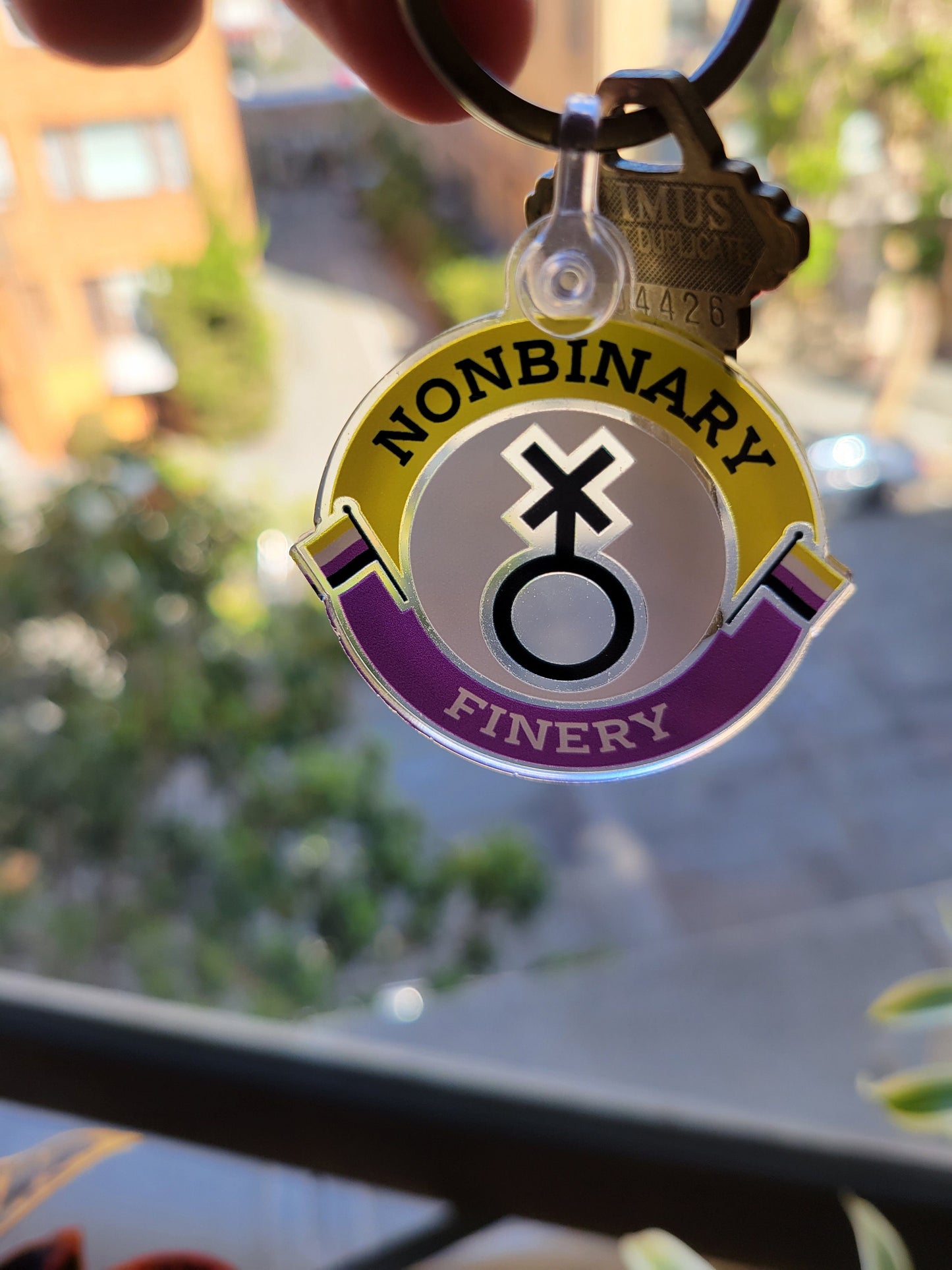 Nonbinary Finery keychain