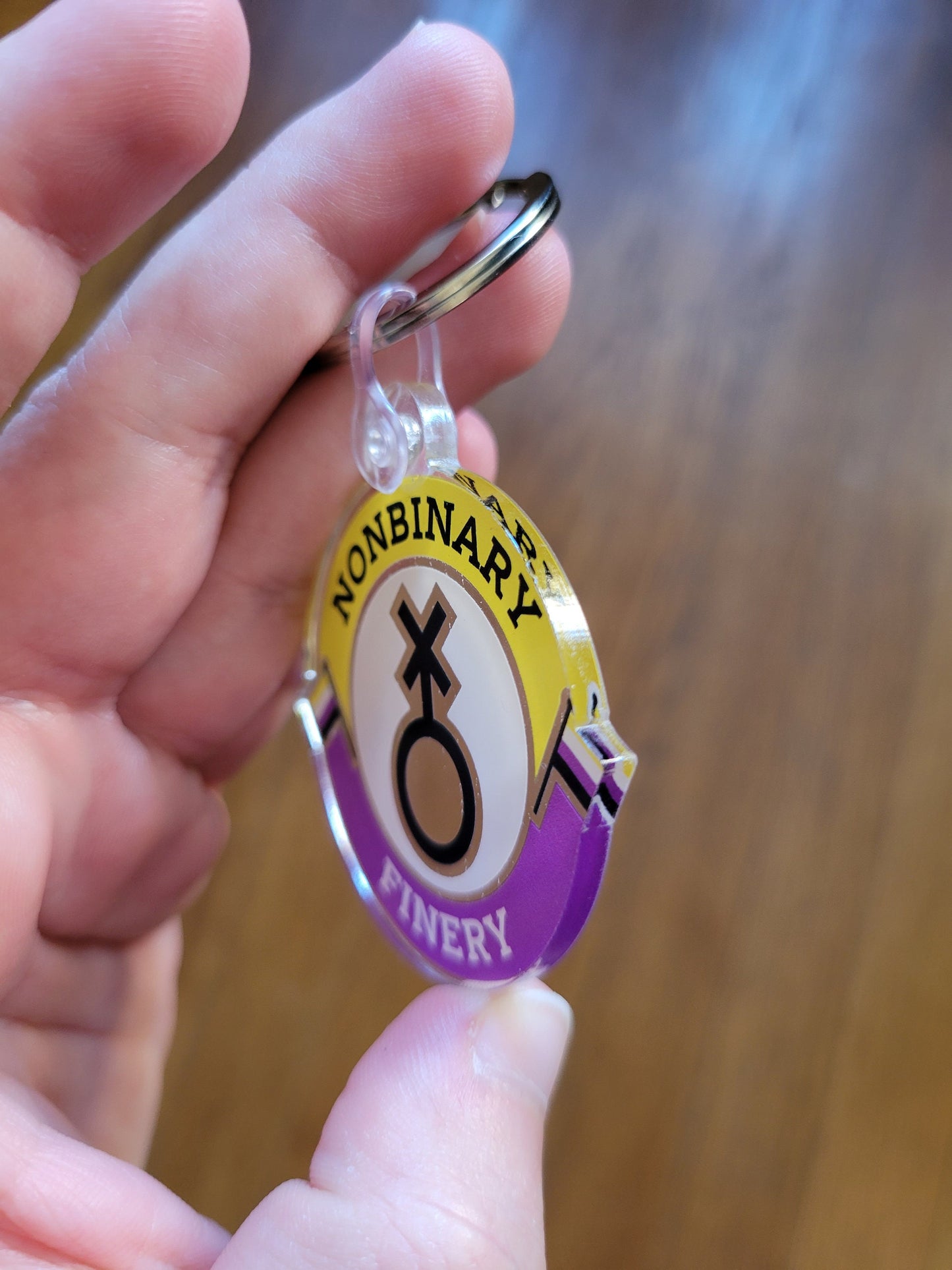 Nonbinary Finery keychain